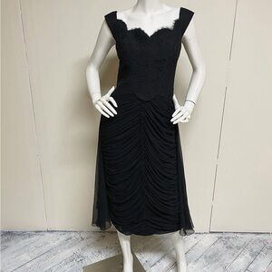 1960s Black Silk Chiffon Dress